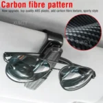 Carbon Fiber Pattern Car Sun Visor Sunglass Holder - Image 2