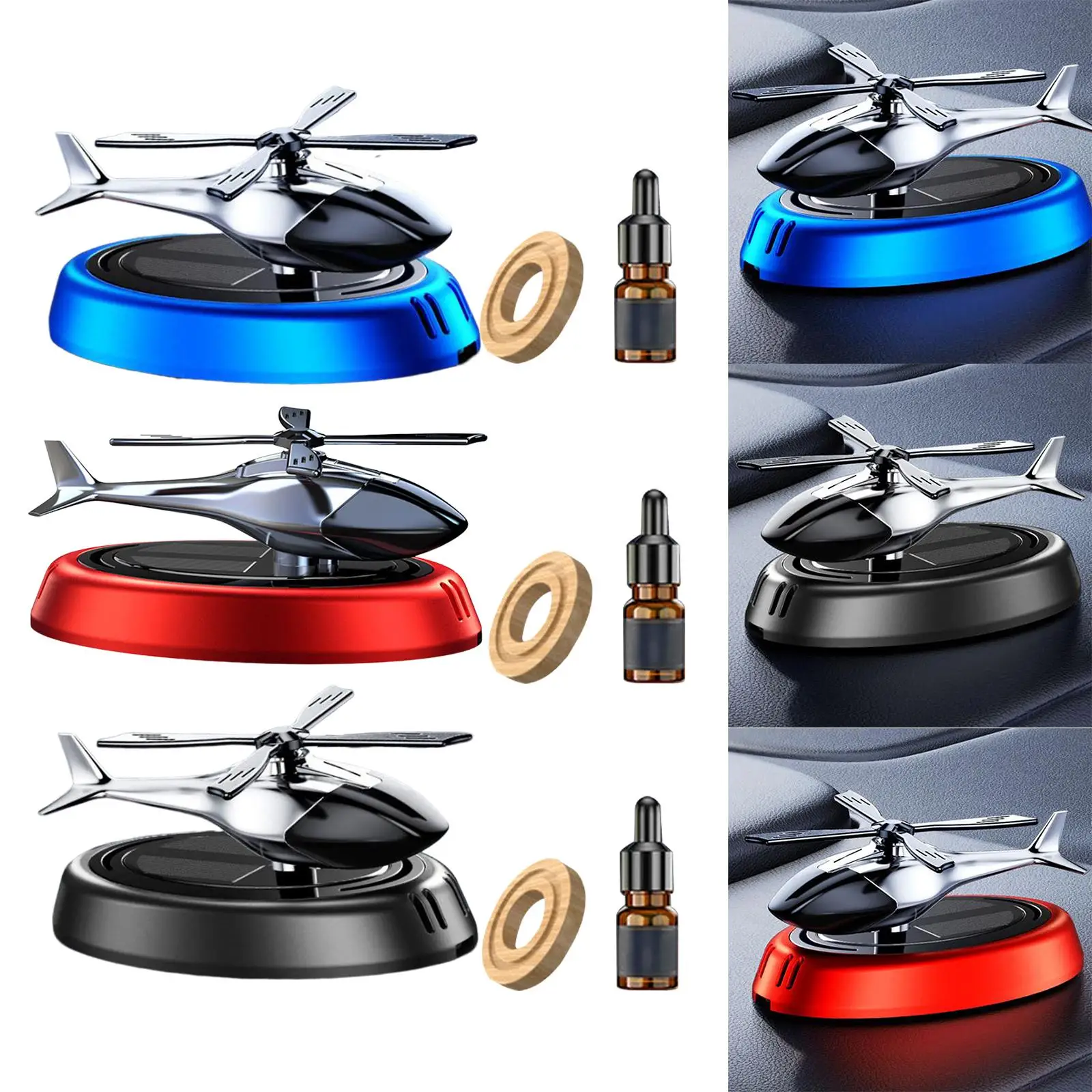SG406 Car Solar Helicopter Air Freshener Autorotation – Car Dashboard Showpiece And Perfume - Image 1