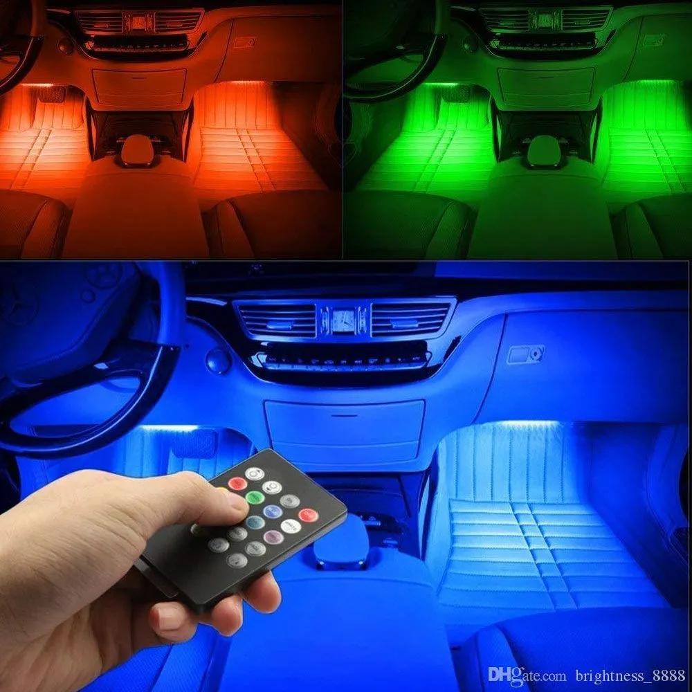 sg33-7 Car interior ambient lighting – Multi color Neon car interior lighting LED car floor lights - Image 1