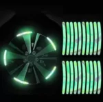 20pcs Car Wheel Hub Reflective Sticker Tire Rim Luminous Strips for Night Driving – Enhanced Safety for Cars, Bikes, and Motorcycles