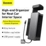 Baseus Deluxe Metal Armrest Console Organizer Dual USB Power Supply - Image 4