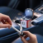 Car Ashtray Lighter Detachable Solar Powered/USB Rechargeable