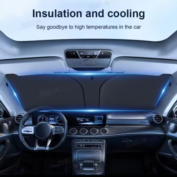 Car Windshield Sun Shade Curtain – UV-Reflective Laser Layer Sun Protection Cover for Front Glass