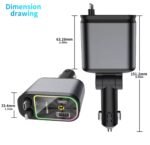 4-in-1 PD30W Car Fast Charger – USB Type-C Adapter with Retractable Cable & LED Roof Starlight - Image 2