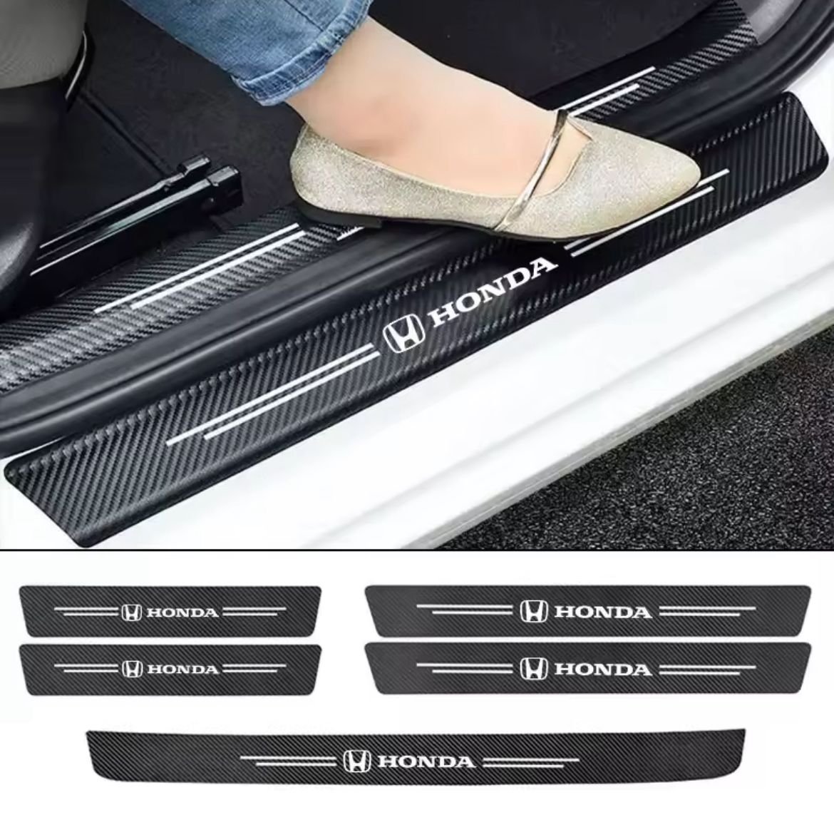 WhatsApp Image 2025-09-02 at 18.01.24 Carbon Fiber Car Door Sill Protector- 5 pcs (Mitsubishi) - Image 1