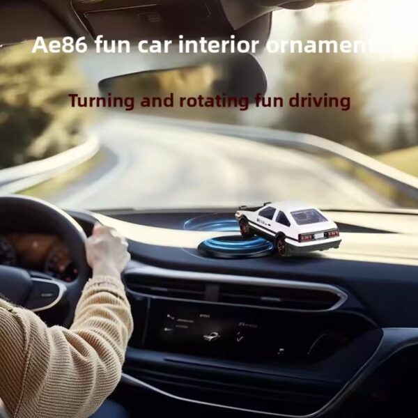 Mini AE86 Drift Car Rotating Dashboard Ornament – Classic Alloy Racing Car Model Decoration for Car Interior