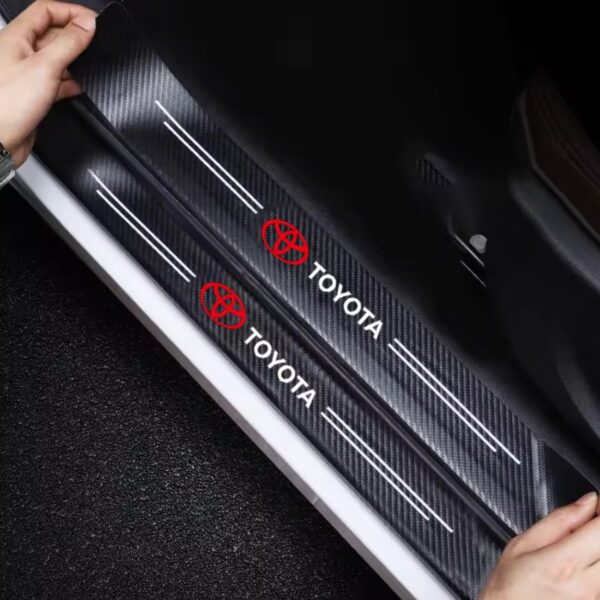 4 pieces Universal Carbon Fiber Car Door Sill Protector Stickers – For Toyota, Mitsubishi, Honda & More